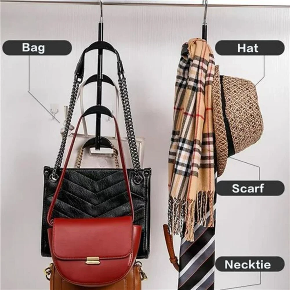 Closet purse organizer hooks 360 rotation bag hanger holder handbag storage hook